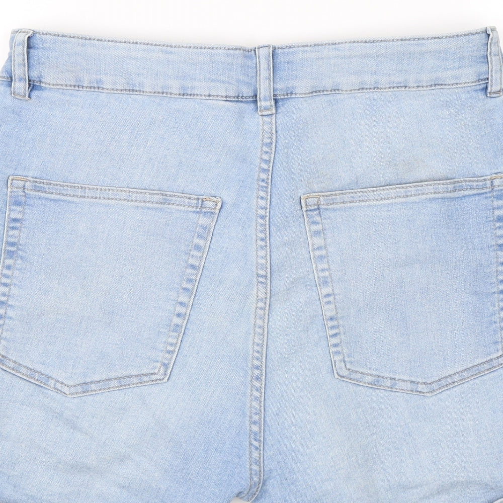 H&M Womens Blue  Denim Hot Pants Shorts Size 14