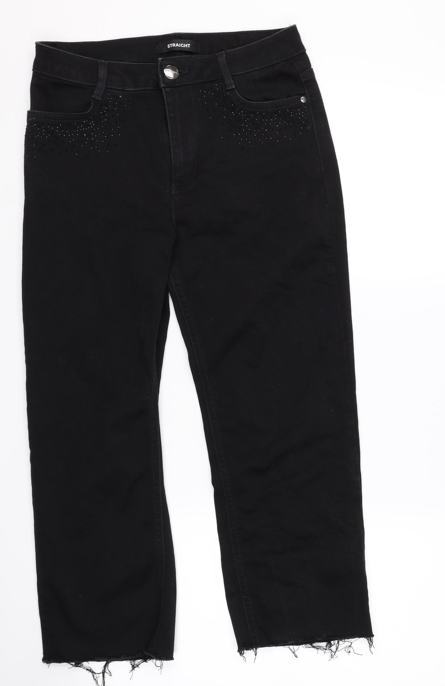 Marks and Spencer Womens Black  Denim Capri Jeans Size 10 L22 in