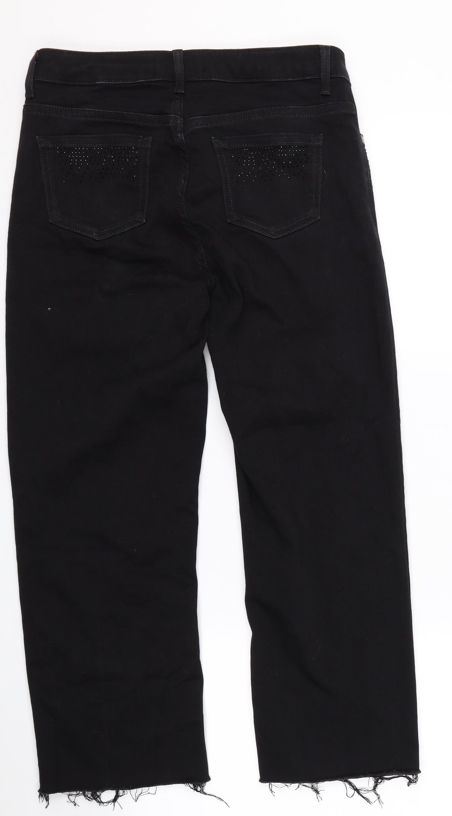 Marks and Spencer Womens Black  Denim Capri Jeans Size 10 L22 in