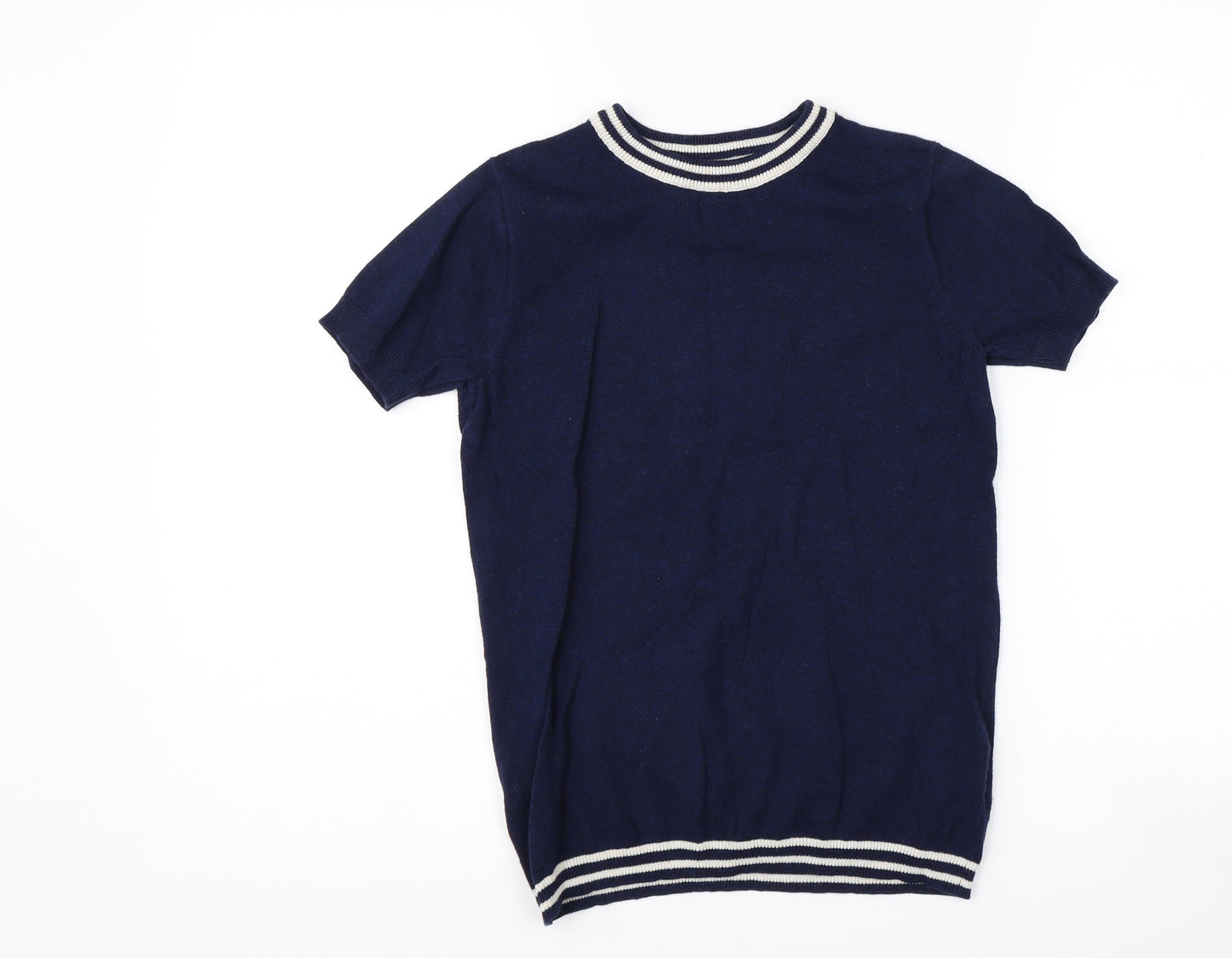 NEXT Girls Blue Striped  Basic T-Shirt Size 8 Years