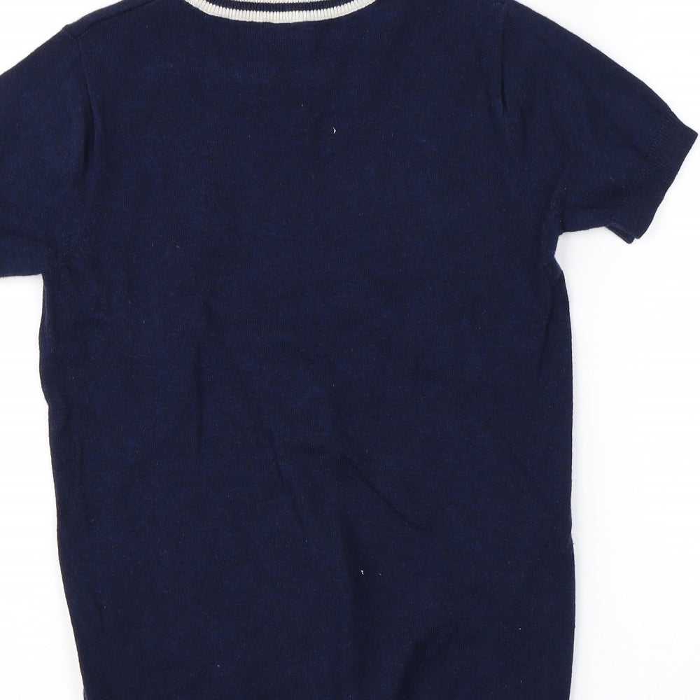 NEXT Girls Blue Striped  Basic T-Shirt Size 8 Years
