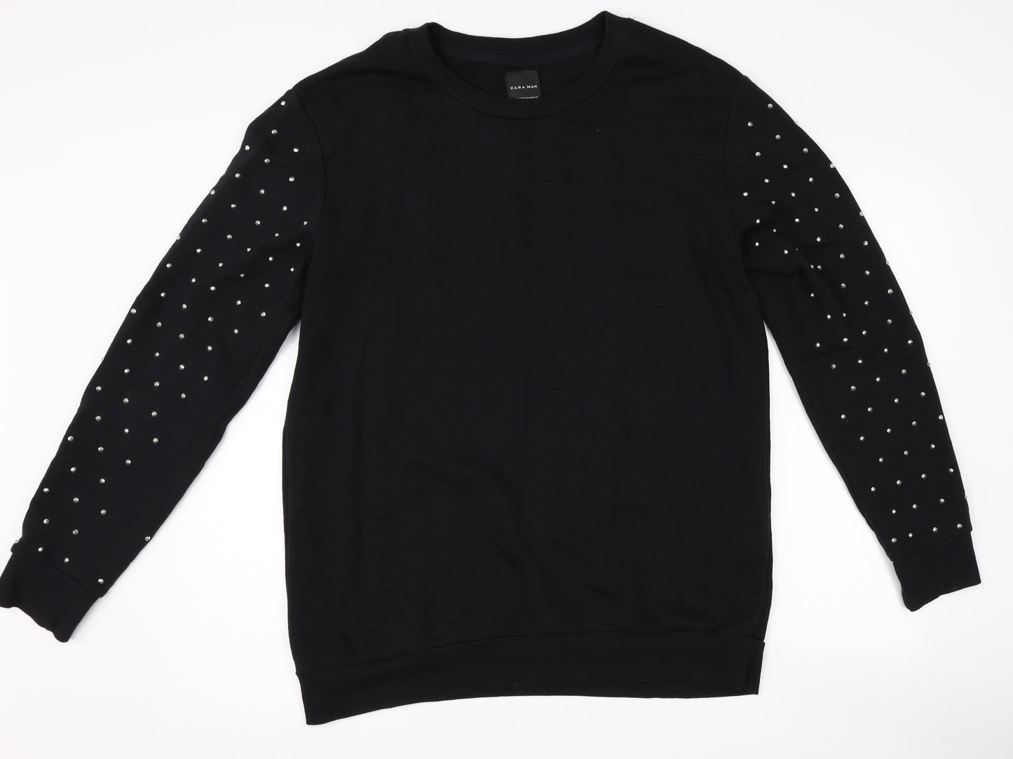 Zara Mens Black   Pullover Sweatshirt Size XL
