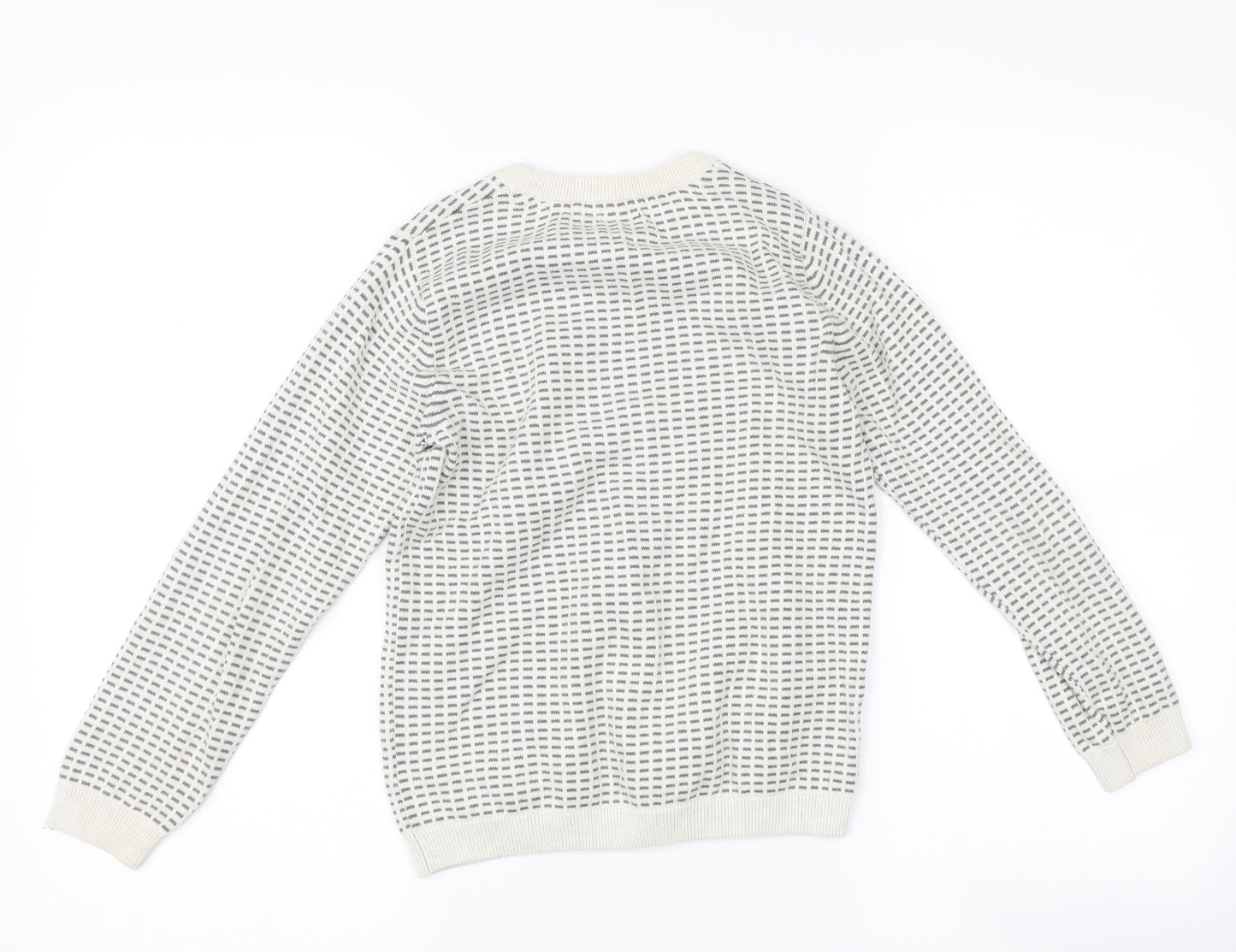 NEXT Boys White Polka Dot  Pullover Jumper Size 7 Years