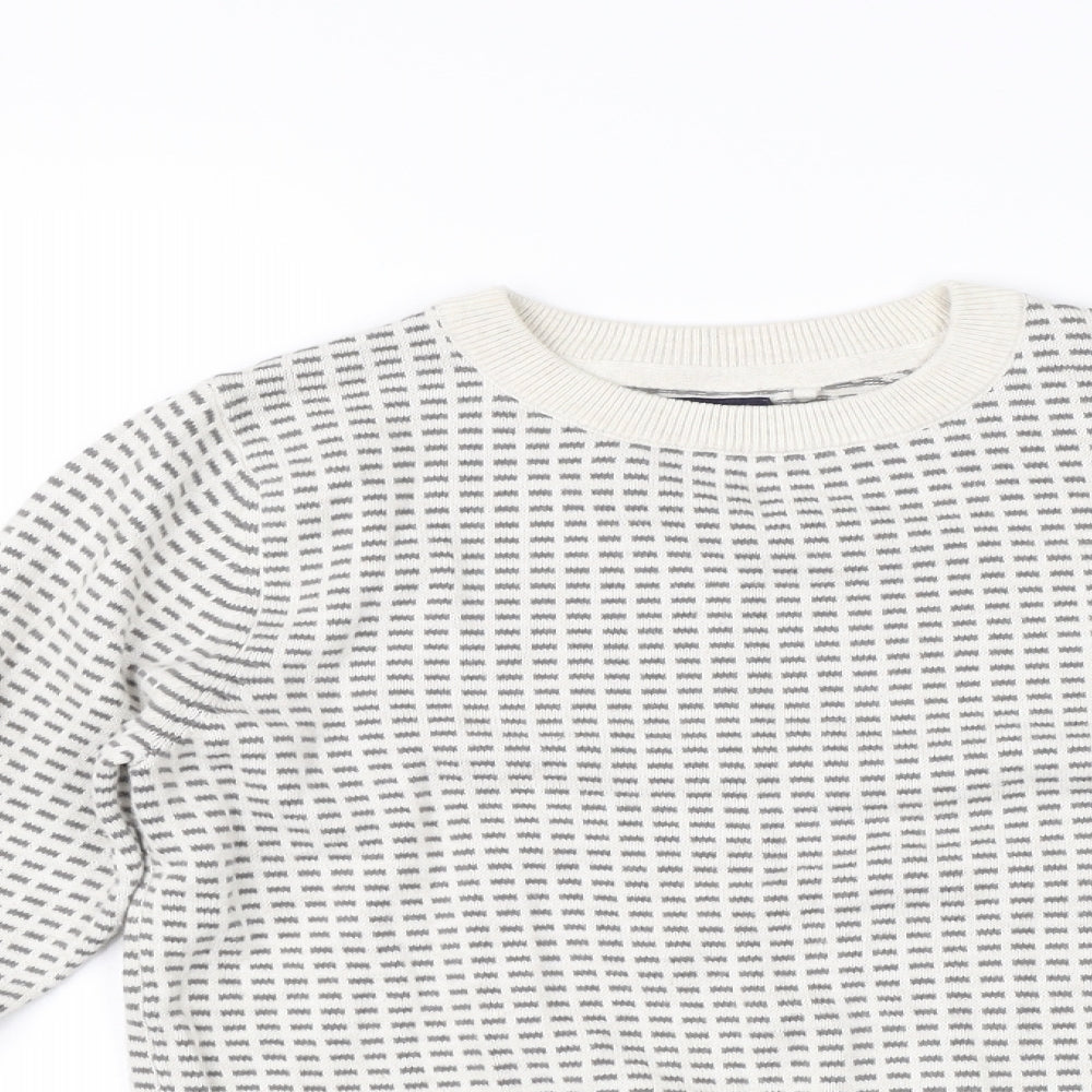 NEXT Boys White Polka Dot  Pullover Jumper Size 7 Years