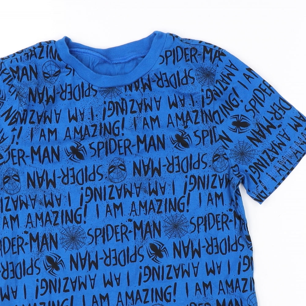 George Boys Blue   Basic T-Shirt Size 6-7 Years  - spiderman