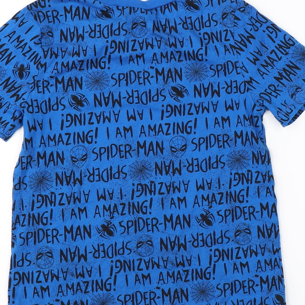 George Boys Blue   Basic T-Shirt Size 6-7 Years  - spiderman