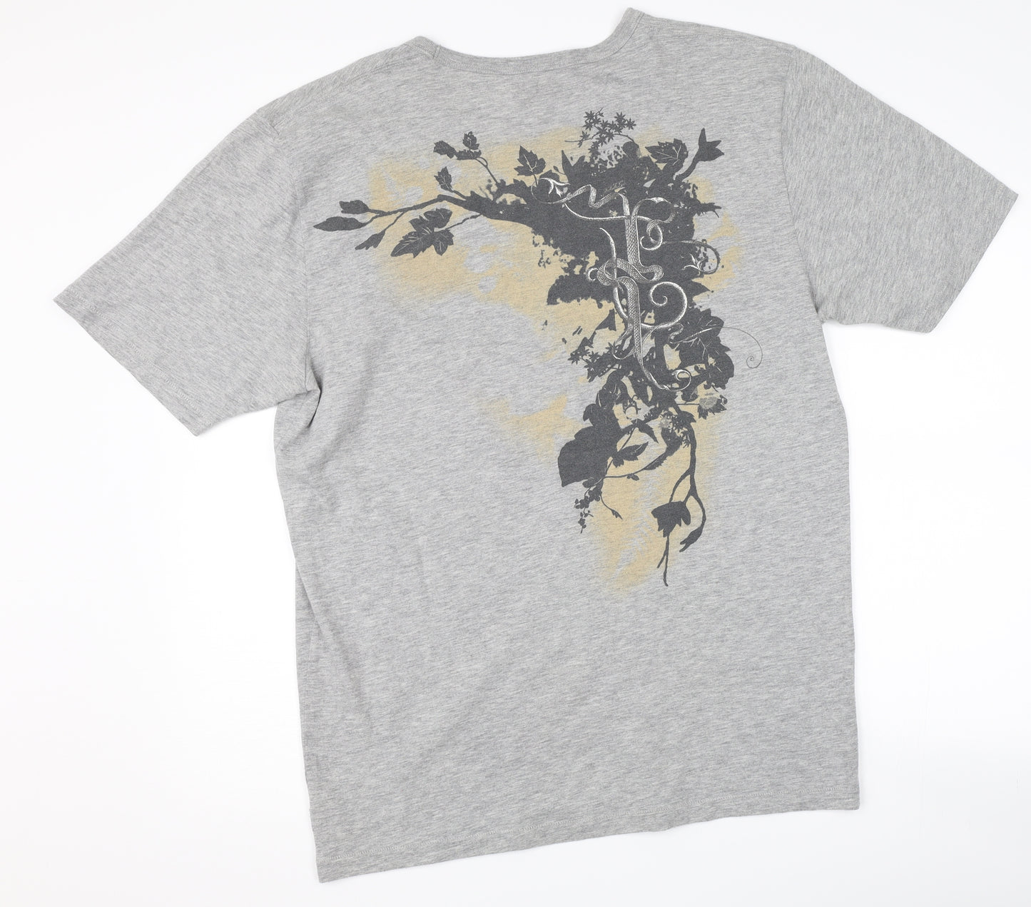 FCUK Mens Grey    T-Shirt Size L  - skull