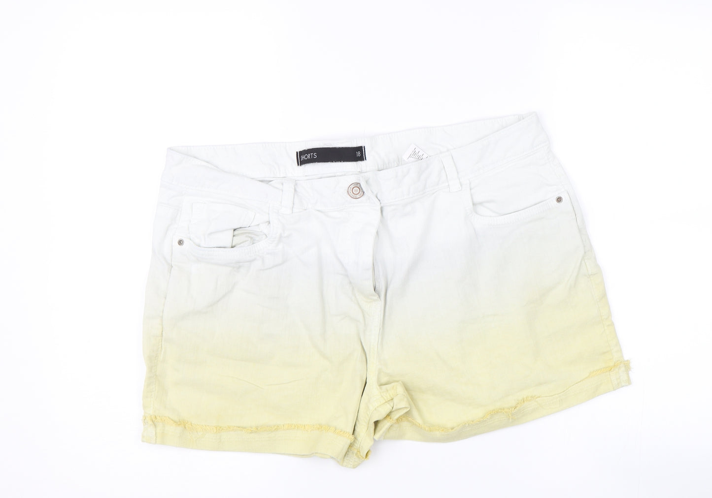 NEXT Womens White  Denim Cut-Off Shorts Size 18