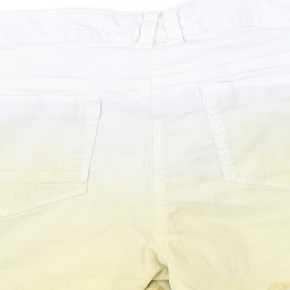 NEXT Womens White  Denim Cut-Off Shorts Size 18
