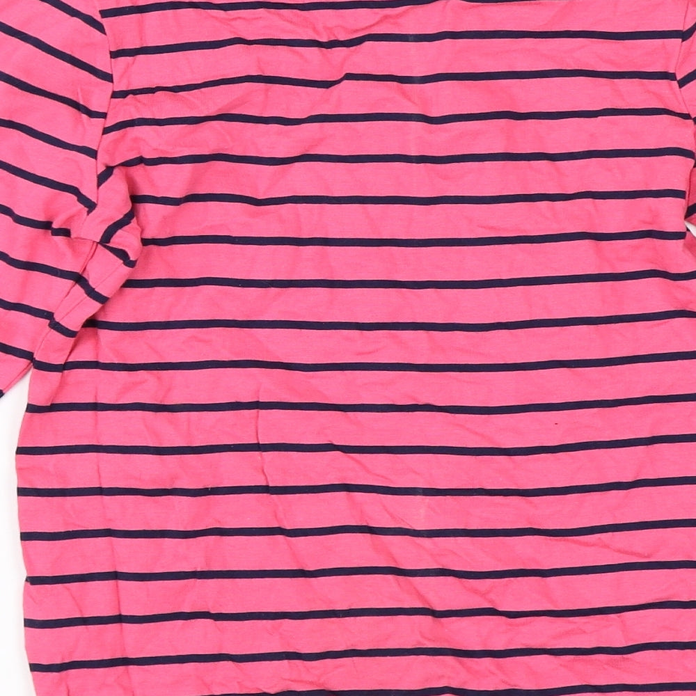 George Girls Pink Striped  Basic T-Shirt Size 10-11 Years