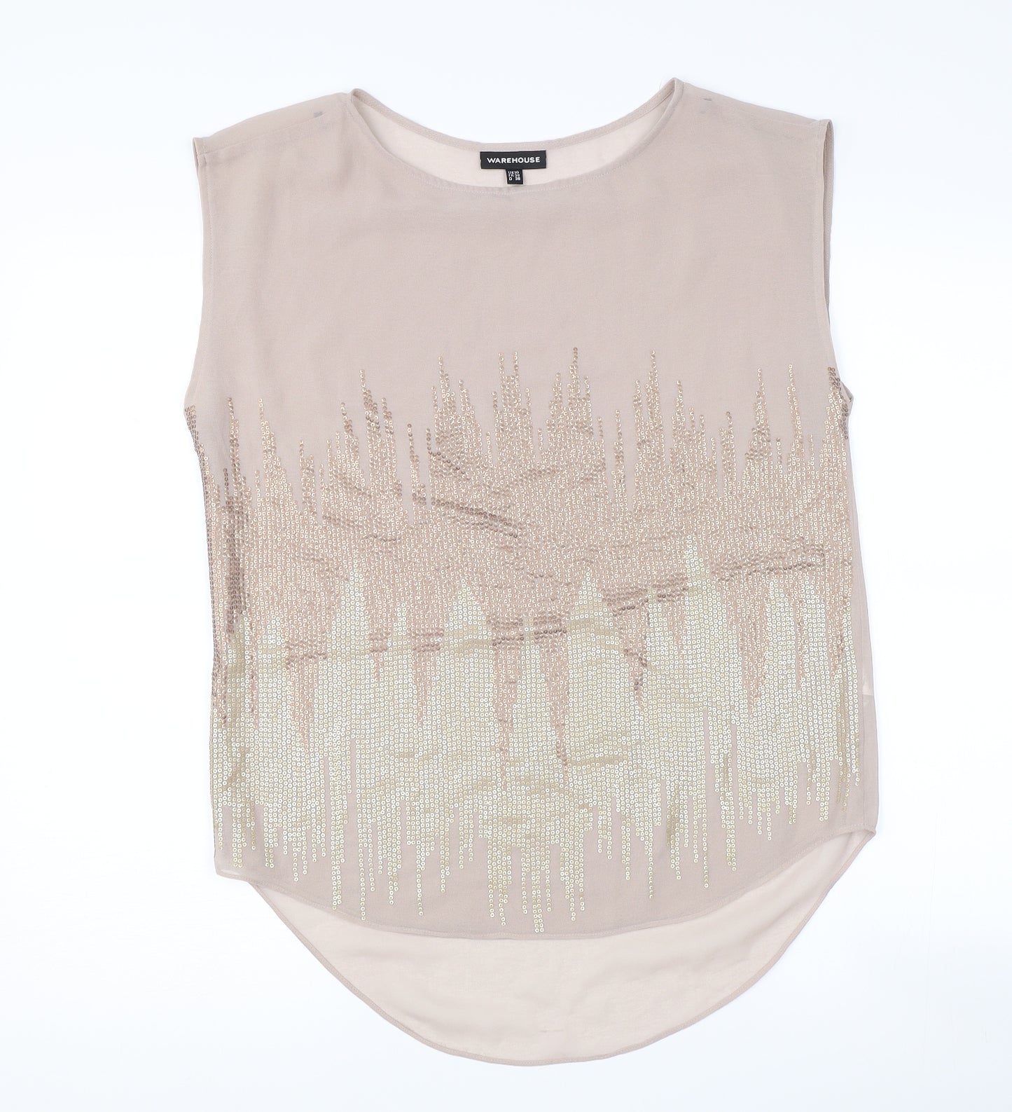 Warehouse Womens Green Striped  Basic Tank Size 10