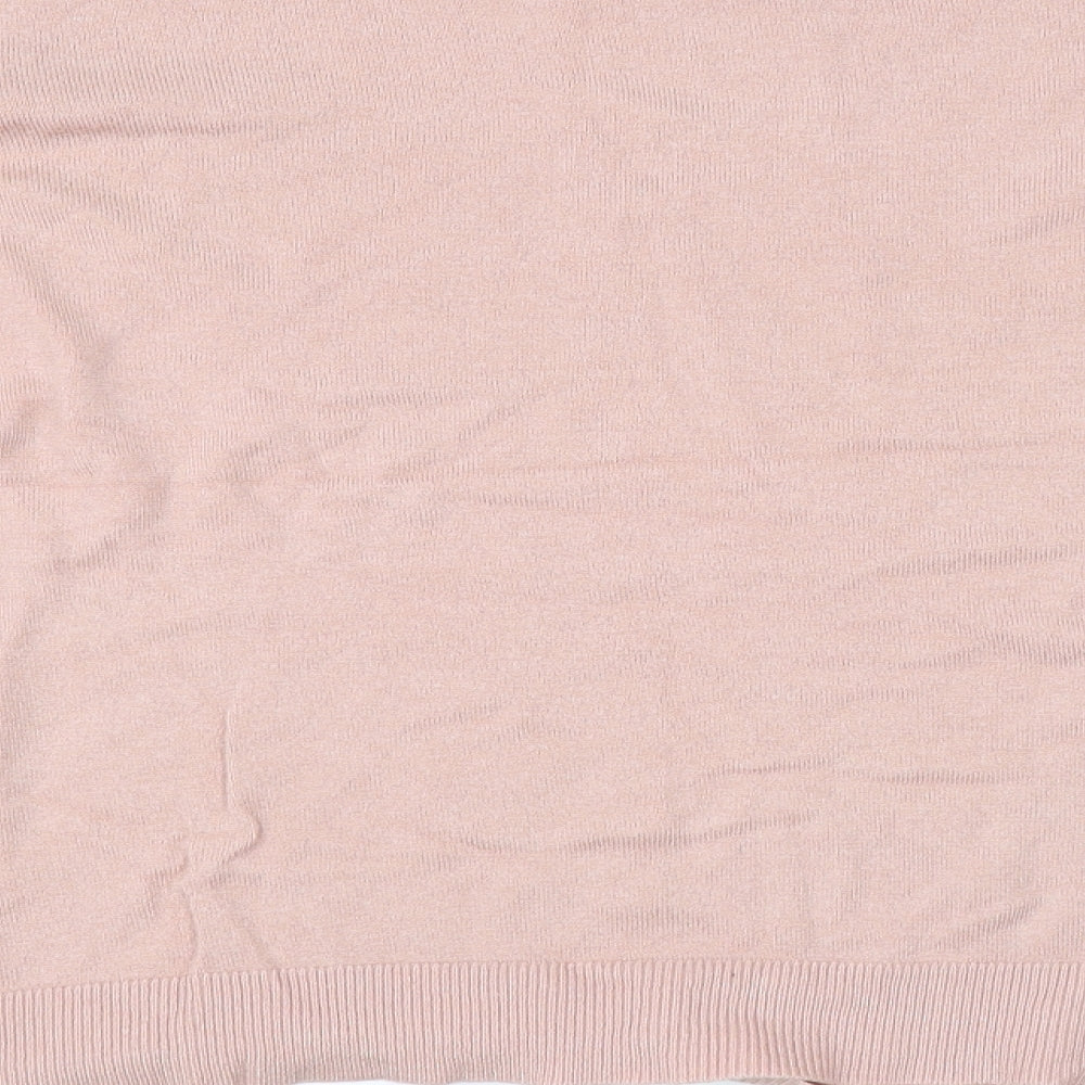 Warehouse Womens Pink Floral  Pullover Jumper Size 16  - Cut Out Shoulder