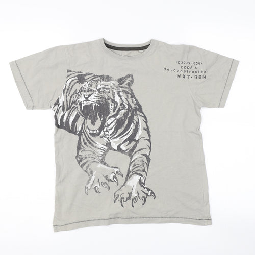 NEXT Boys Grey   Basic T-Shirt Size 3 Years  - Tiger