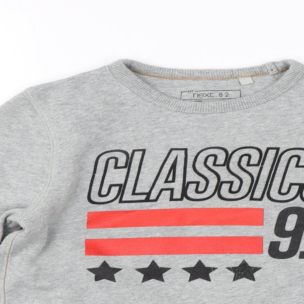 NEXT Boys Grey   Pullover Sweatshirt Size 8 Years  - graphic