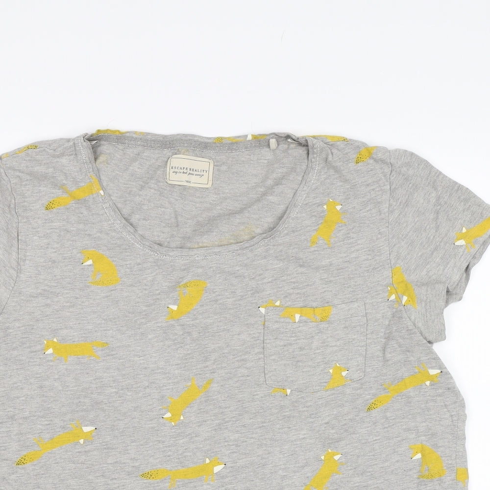 NEXT Womens Grey   Basic T-Shirt Size M  - fox