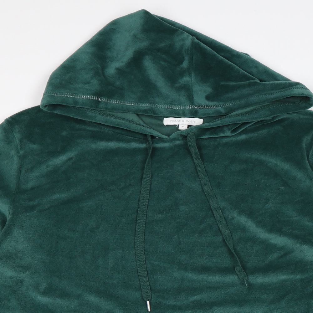 Deane & White Womens Green  Velour Pullover Hoodie Size M