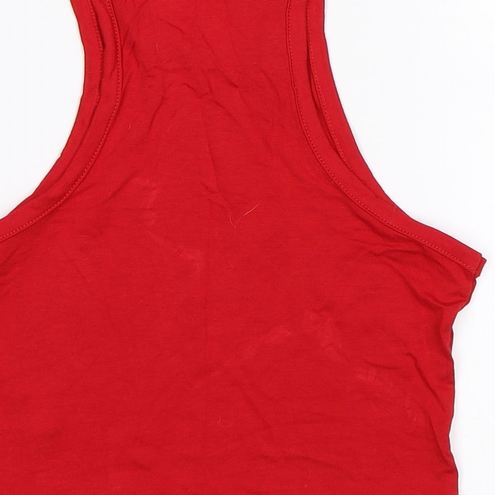 PRETTYLITTLETHING Womens Red   Cropped Tank Size 6