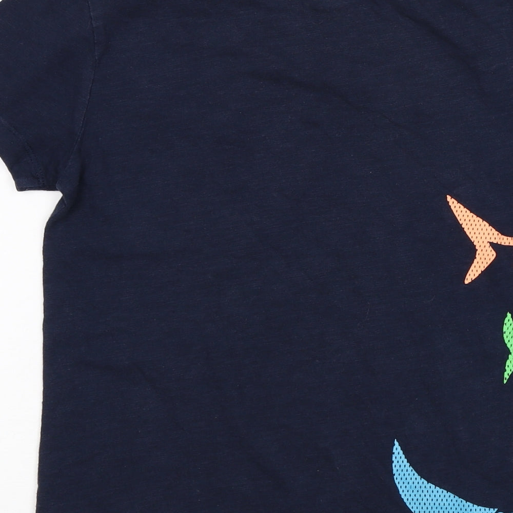 Blue Zoo Boys Blue   Basic T-Shirt Size 9-10 Years  - sharks