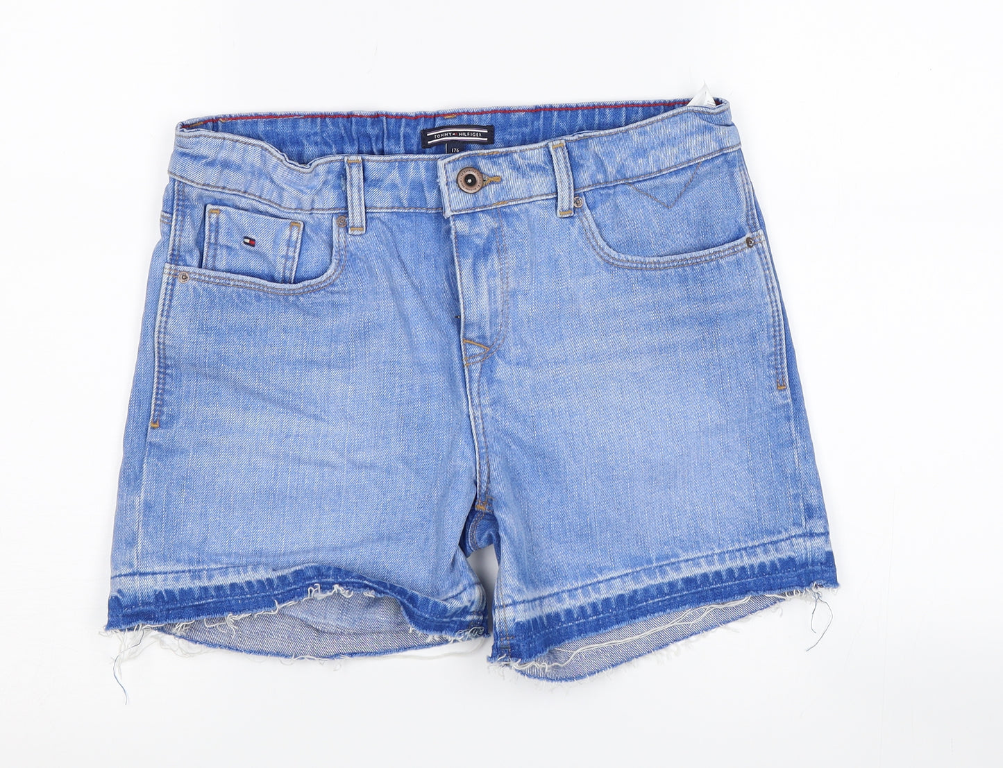Tommy Hilfiger Girls Blue  Denim Cut-Off Shorts Size 16 Years
