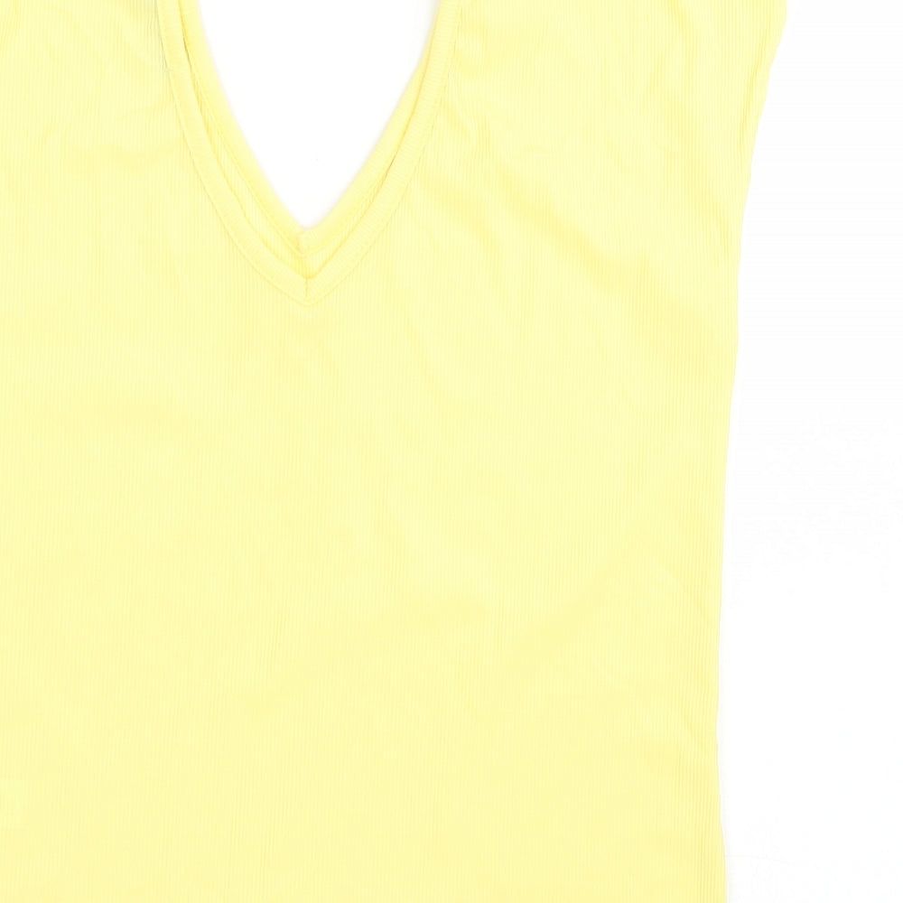 Boohoo Womens Yellow   Basic T-Shirt Size 14