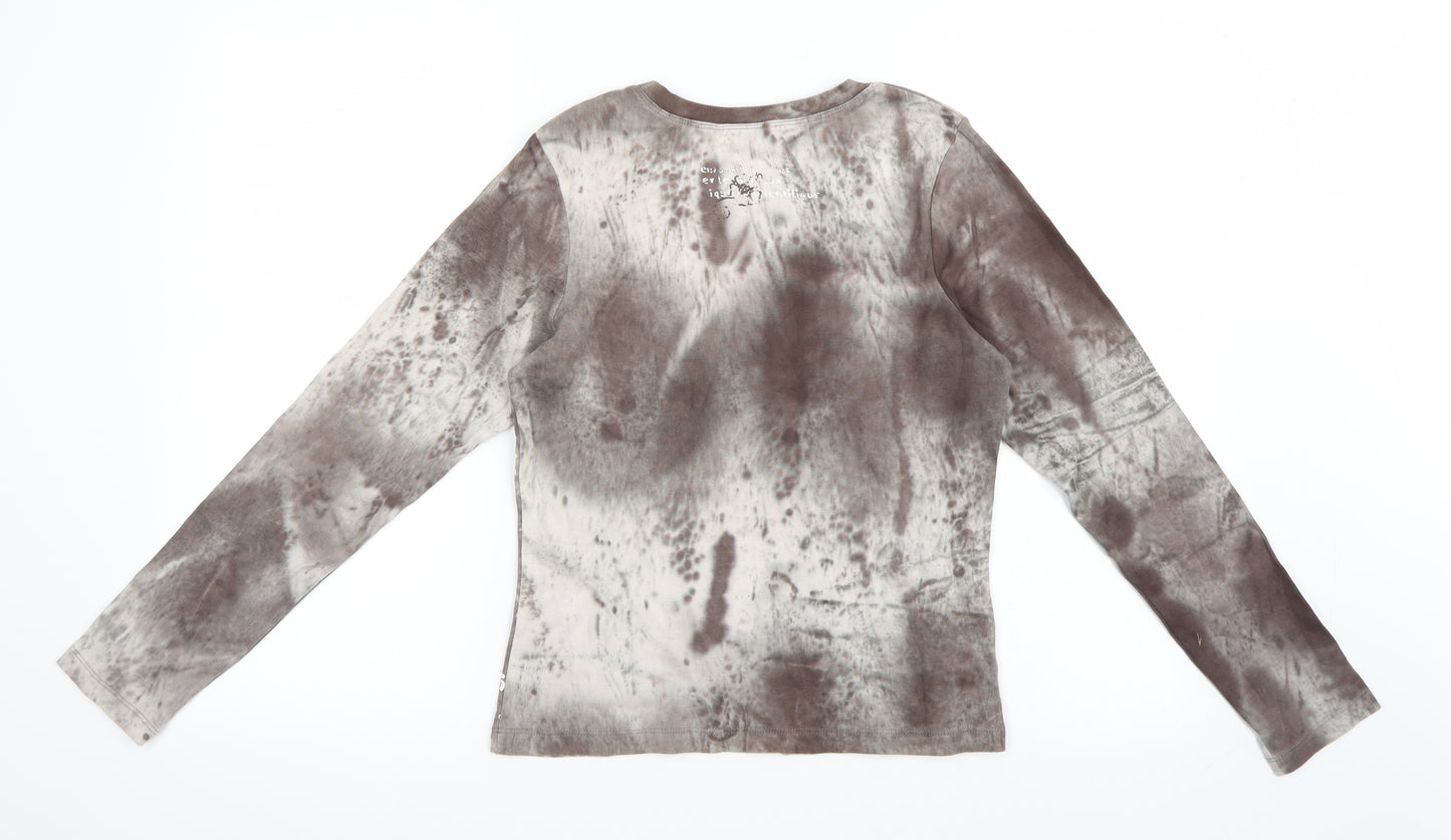 Papaya Womens Brown   Basic T-Shirt Size 12