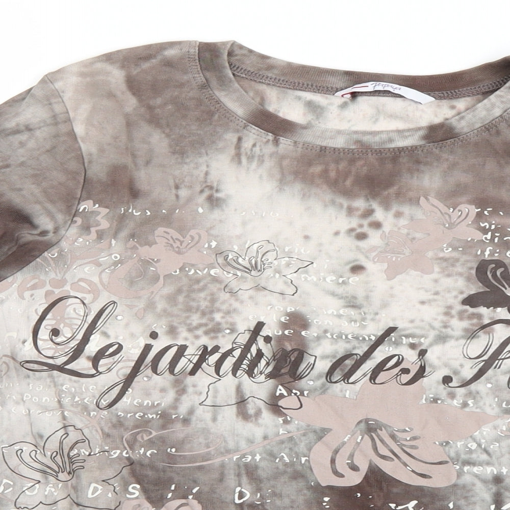 Papaya Womens Brown   Basic T-Shirt Size 12