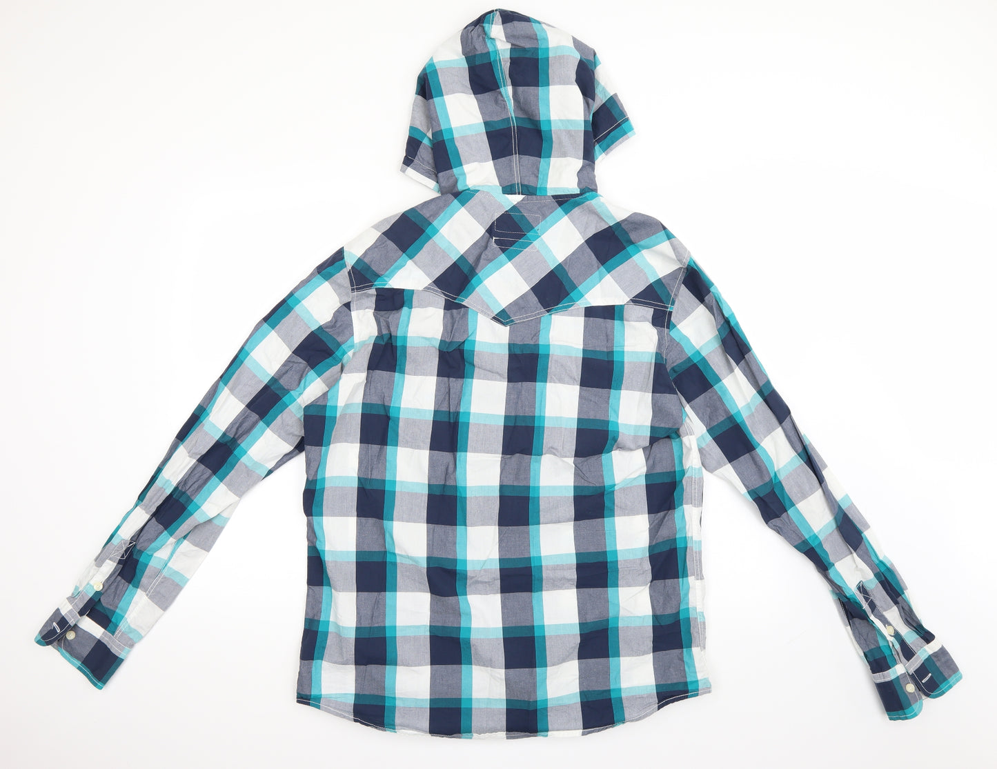 Soul Cal Mens Blue Check   Button-Up Size L