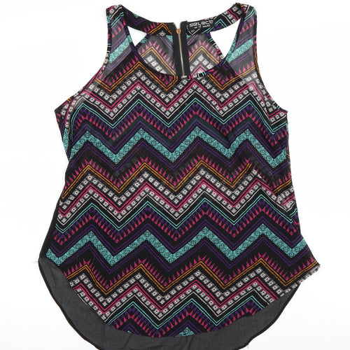 Select Womens Multicoloured Geometric  Basic Tank Size 12