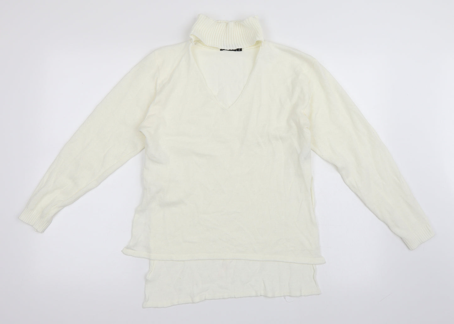 Boohoo Womens White   Pullover Jumper Size M