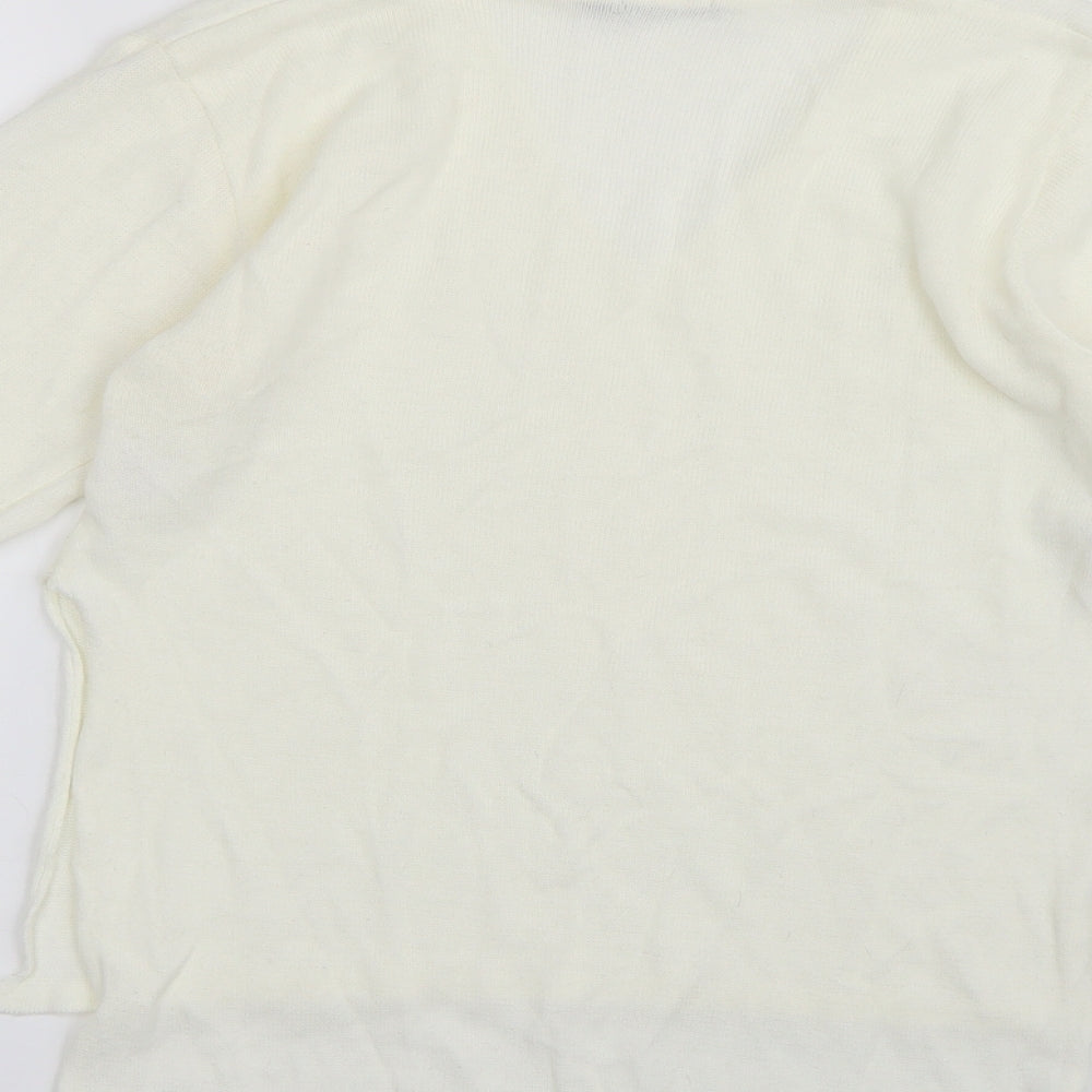 Boohoo Womens White   Pullover Jumper Size M