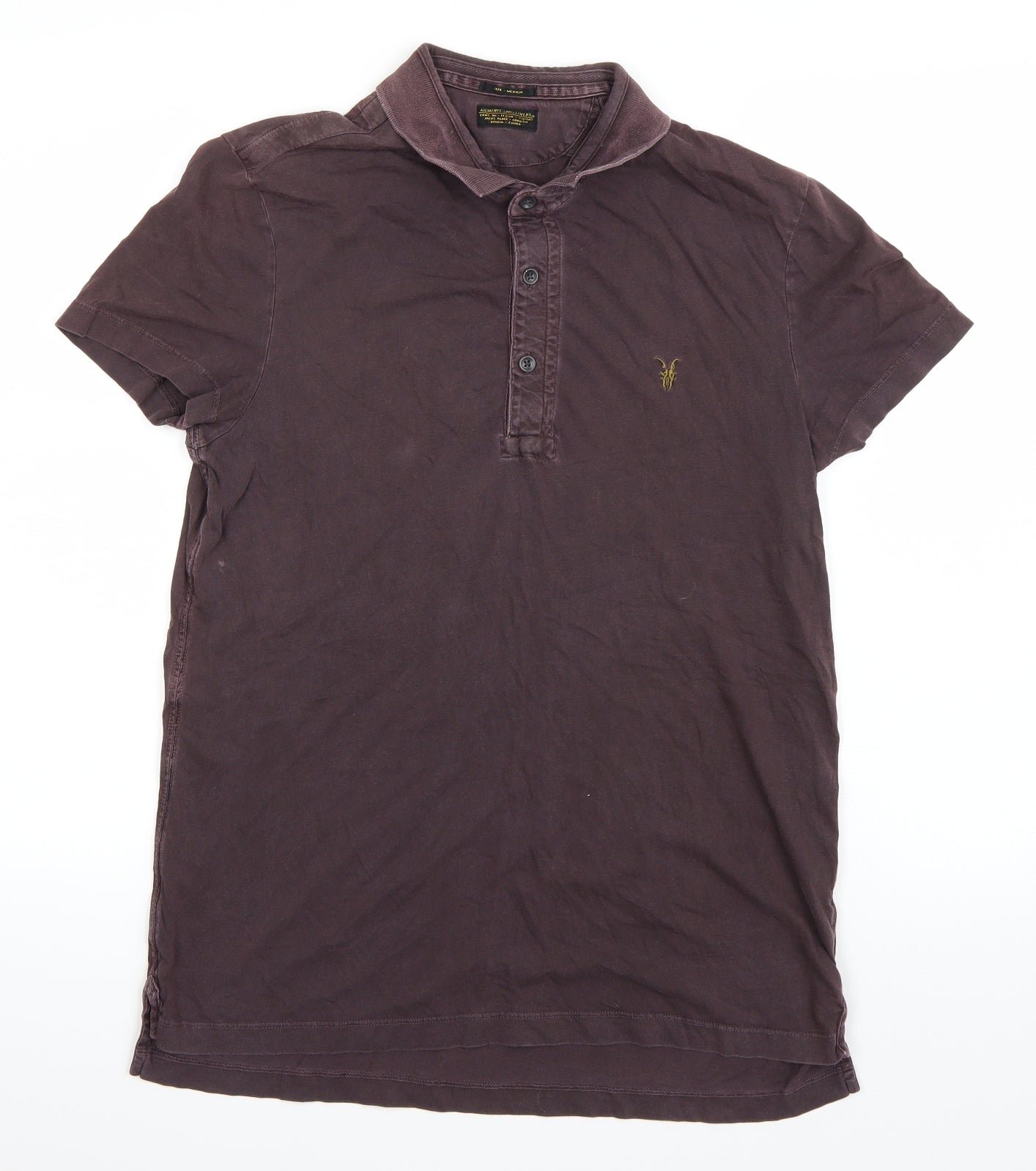 All Saints Mens Purple    Polo Size M
