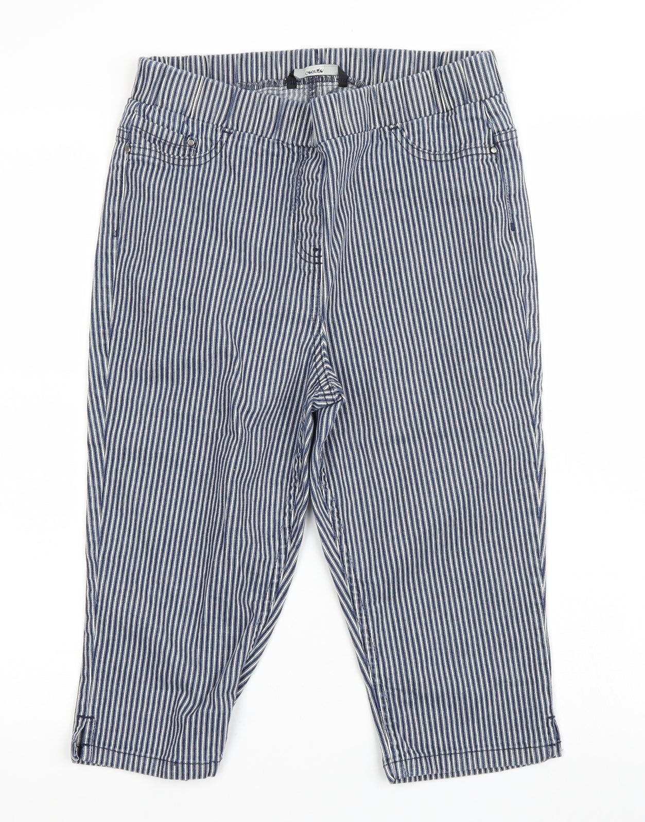 George Womens Blue Striped  Cropped Jeans Size 10