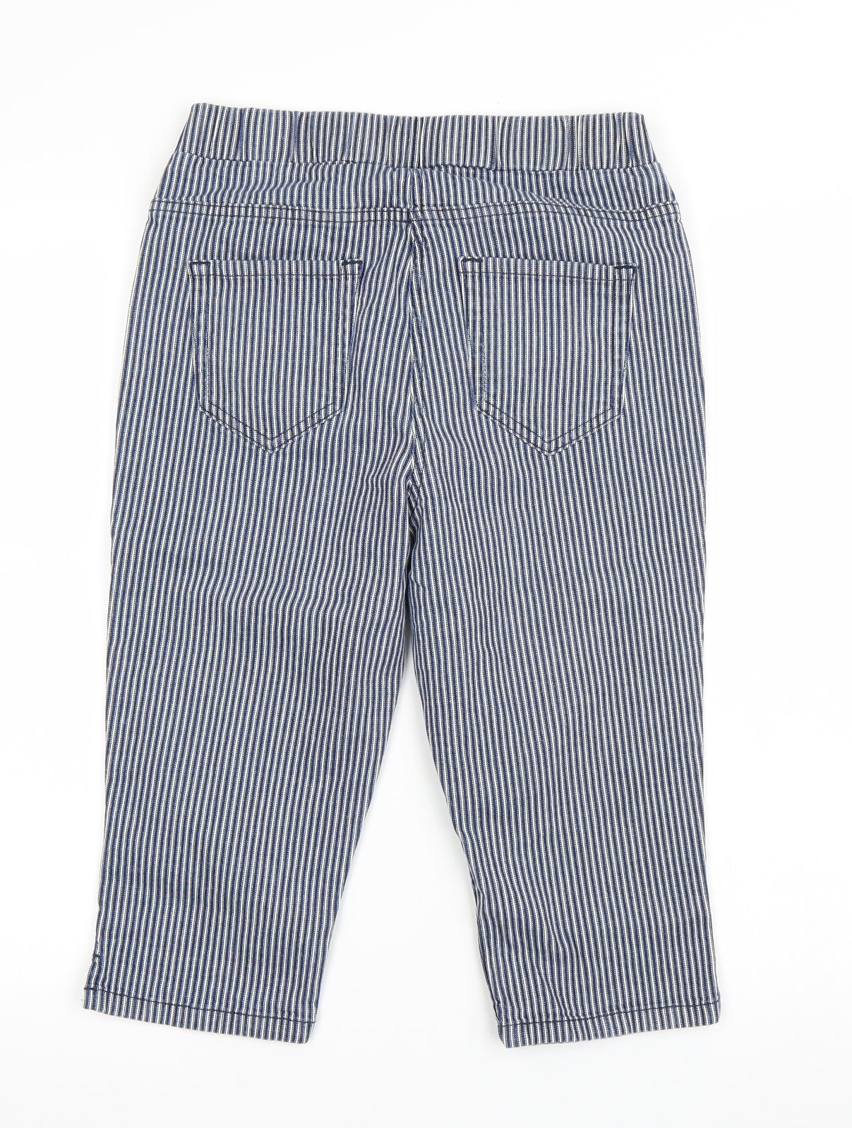 George Womens Blue Striped  Cropped Jeans Size 10