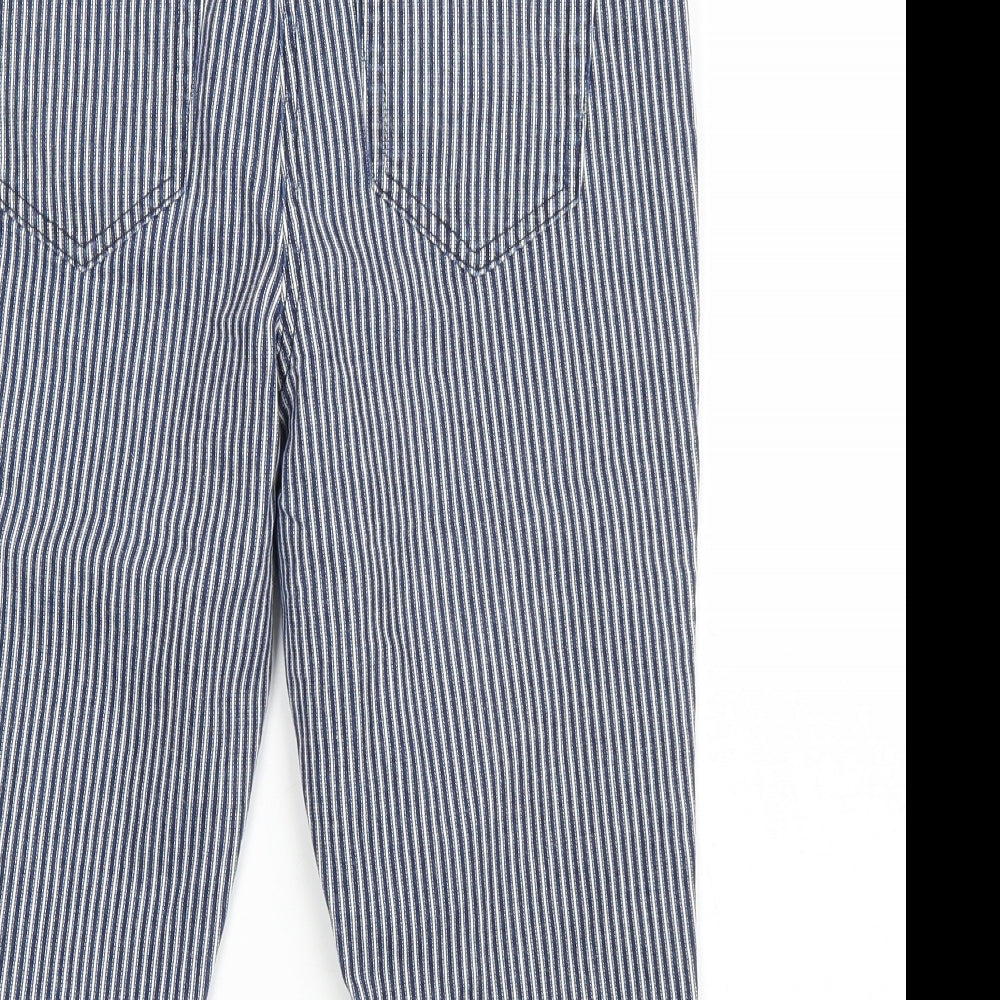 George Womens Blue Striped  Cropped Jeans Size 10