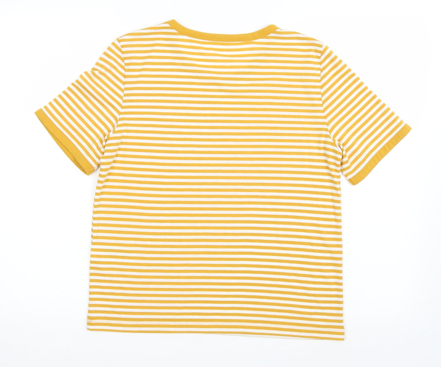 Red Herring Womens Yellow Striped  Basic T-Shirt Size 14