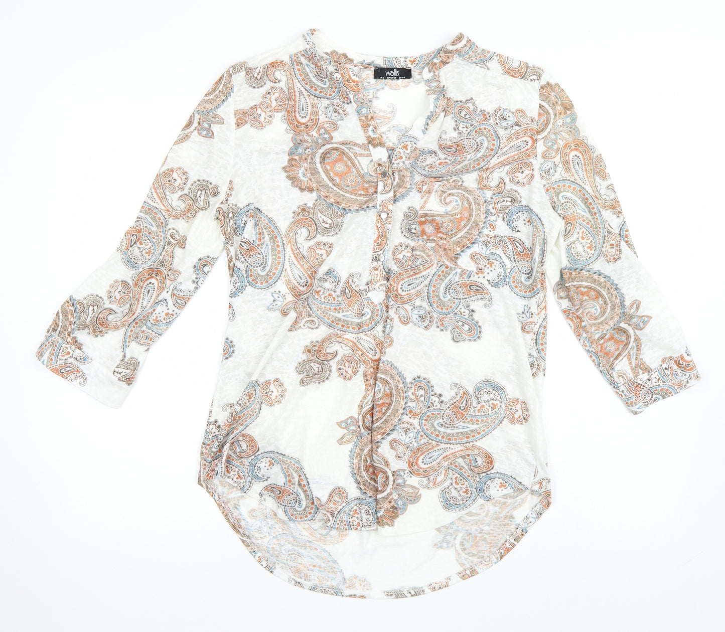 Wallis Womens Multicoloured Paisley  Basic Button-Up Size S