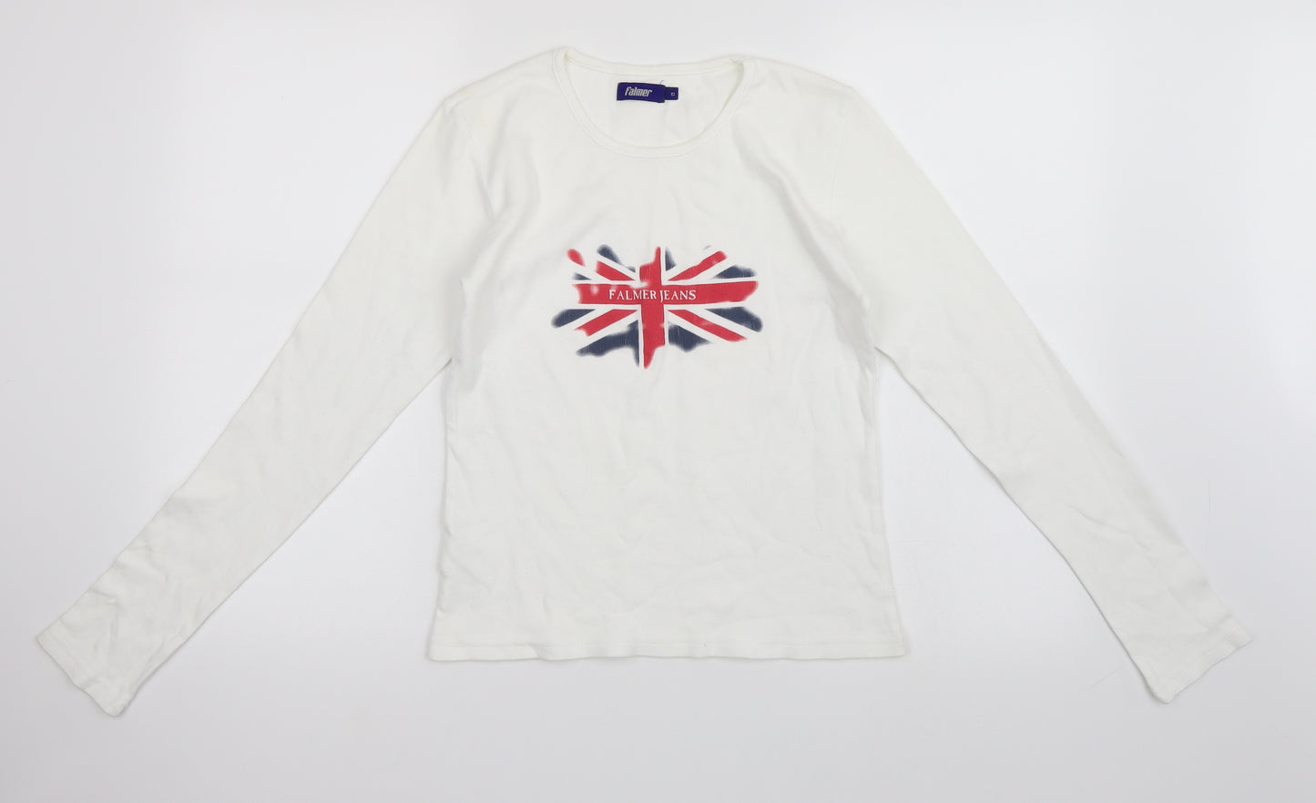 Falmer  Womens White   Basic T-Shirt Size 10