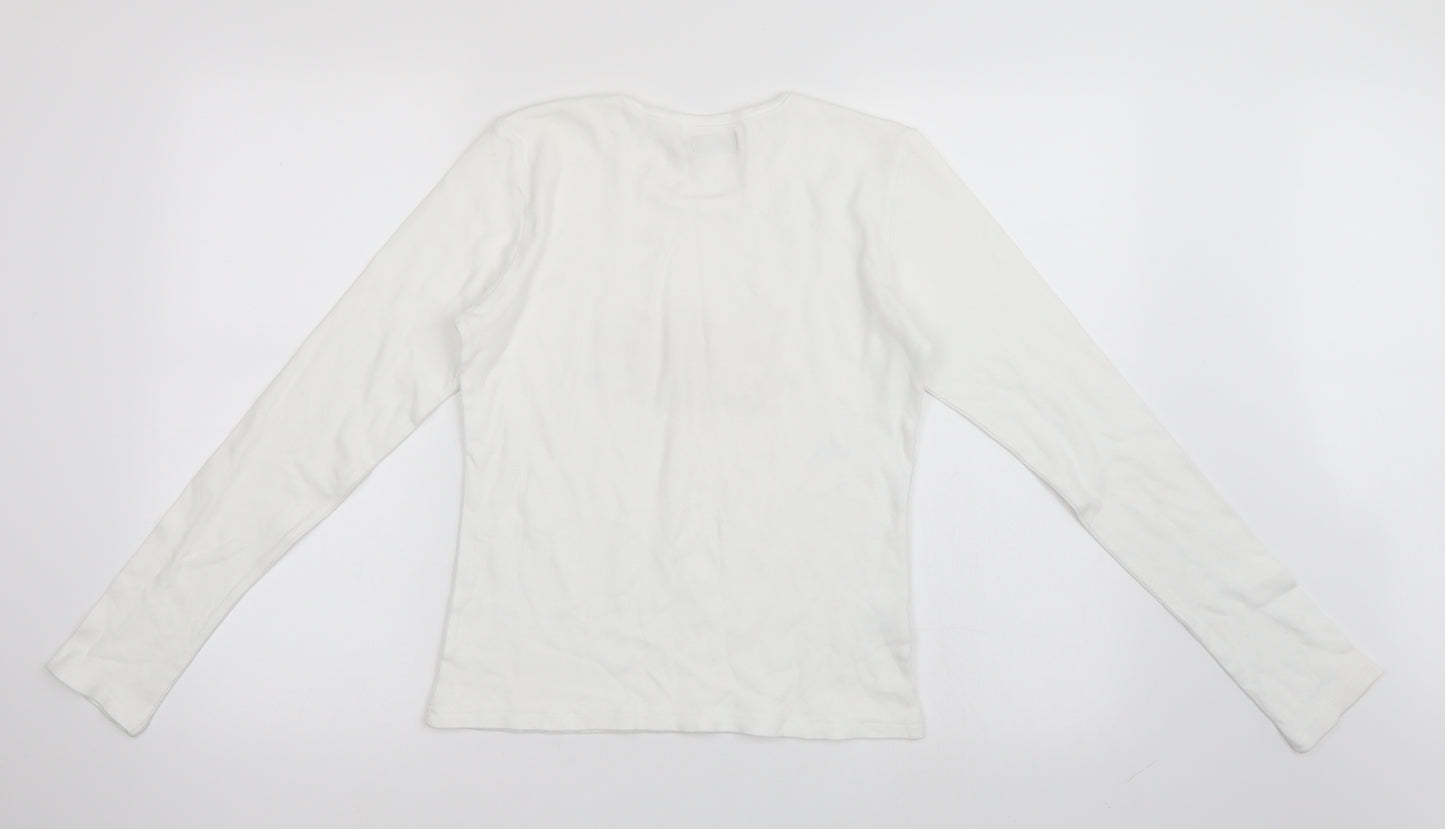 Falmer  Womens White   Basic T-Shirt Size 10