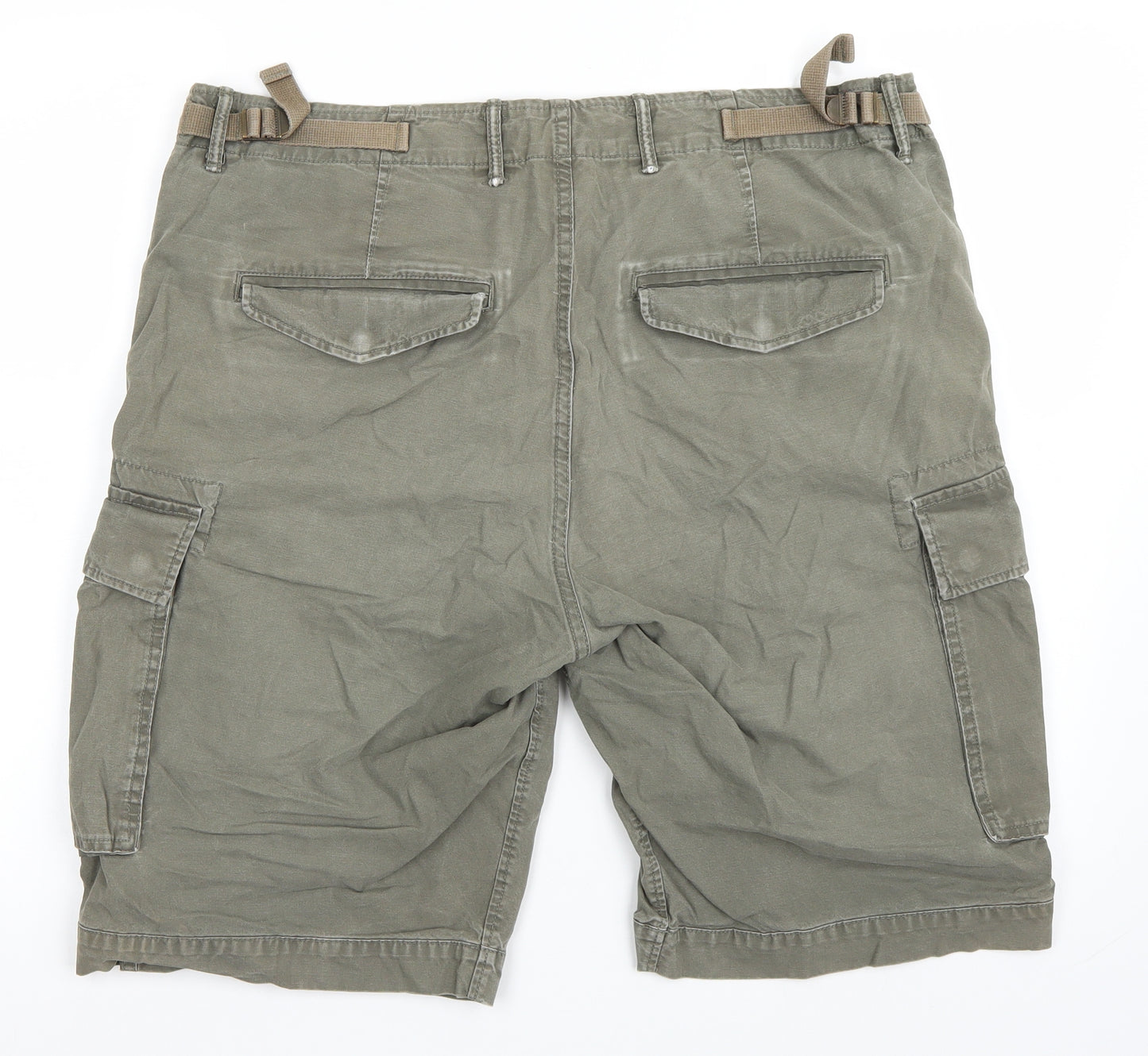 H&M Mens Green   Cargo Shorts Size 36