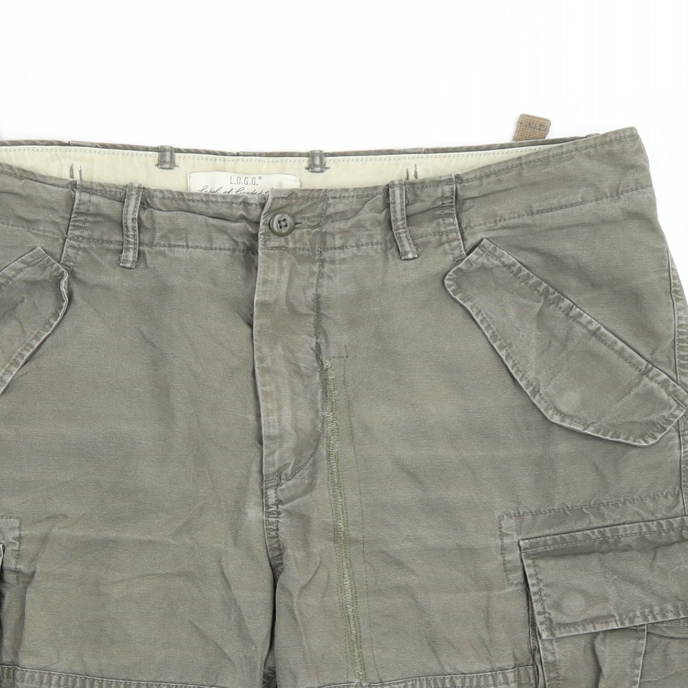 H&M Mens Green   Cargo Shorts Size 36