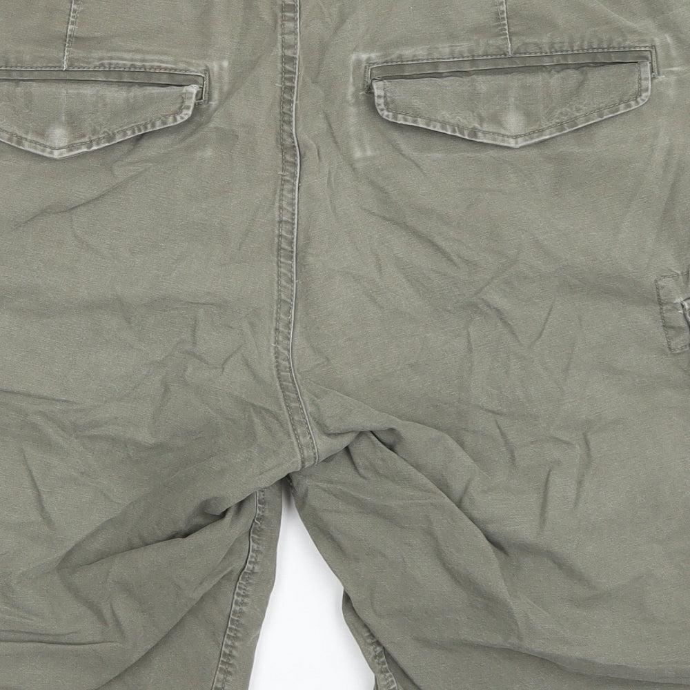 H&M Mens Green   Cargo Shorts Size 36