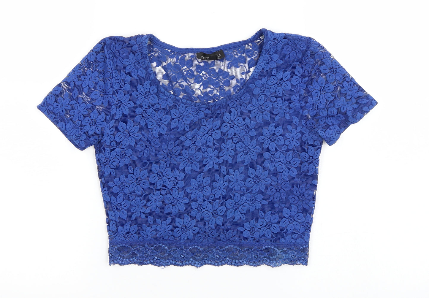 Topshop Womens Blue   Cropped T-Shirt Size 10