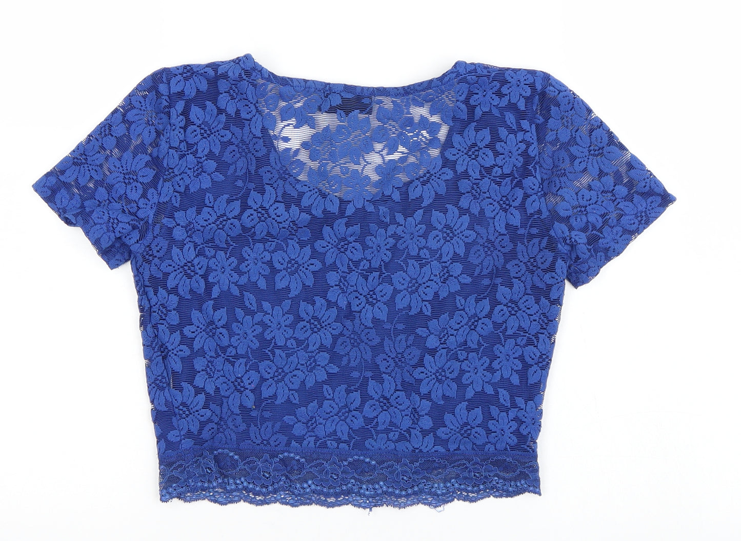 Topshop Womens Blue   Cropped T-Shirt Size 10