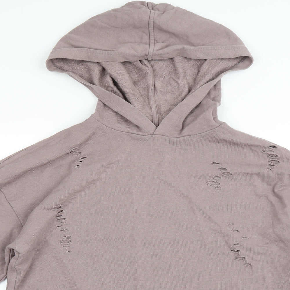 Topshop Womens Purple   Pullover Hoodie Size 10  - Distressed