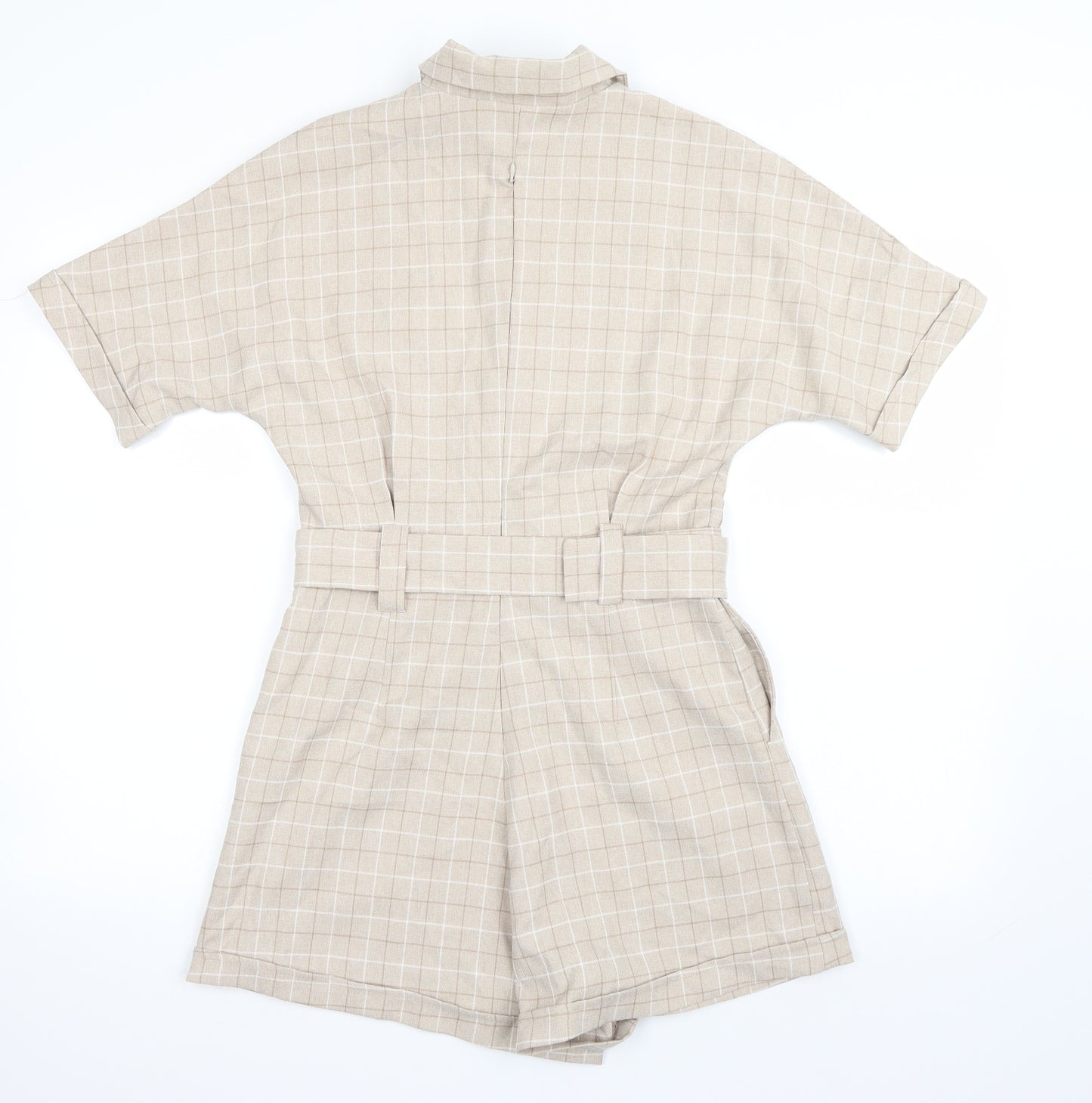 IVIVI Womens Beige Check  Playsuit One-Piece Size S