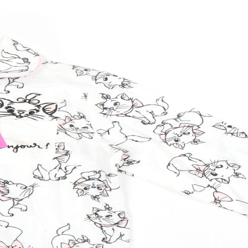 Disney Girls White Solid   Pyjama Set Size 3-4 Years  - The Aristcots