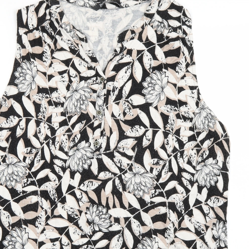 Le Bon Marché Womens Brown Floral  Basic Tank Size 20