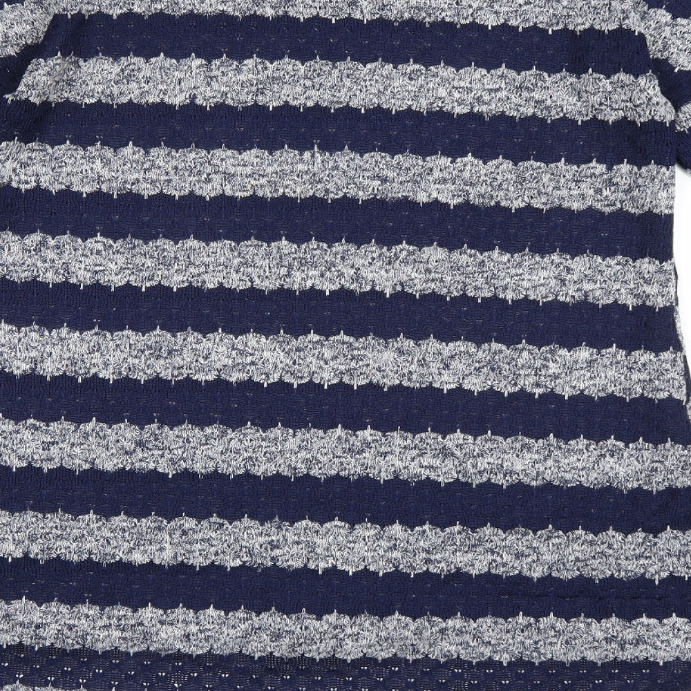 F&F Womens Blue Striped  Pullover Jumper Size 10
