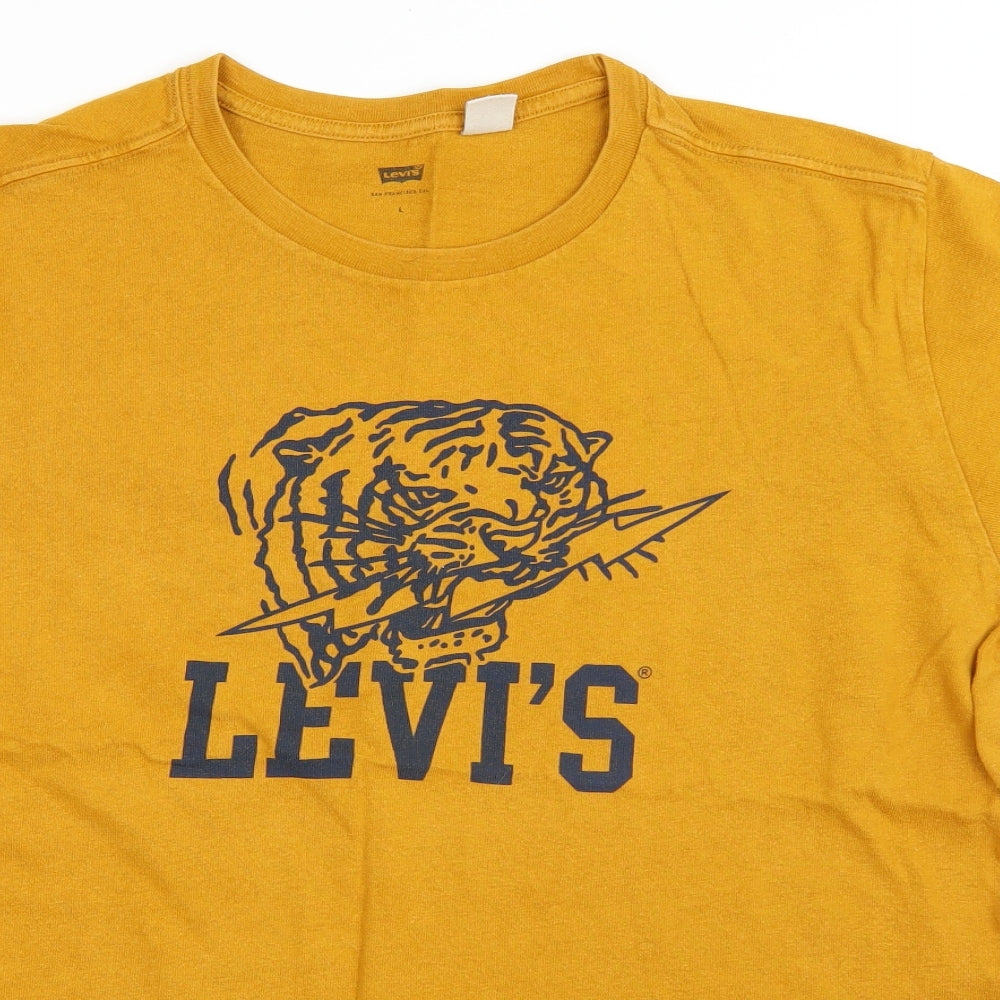 Levi's Mens Yellow    T-Shirt Size L