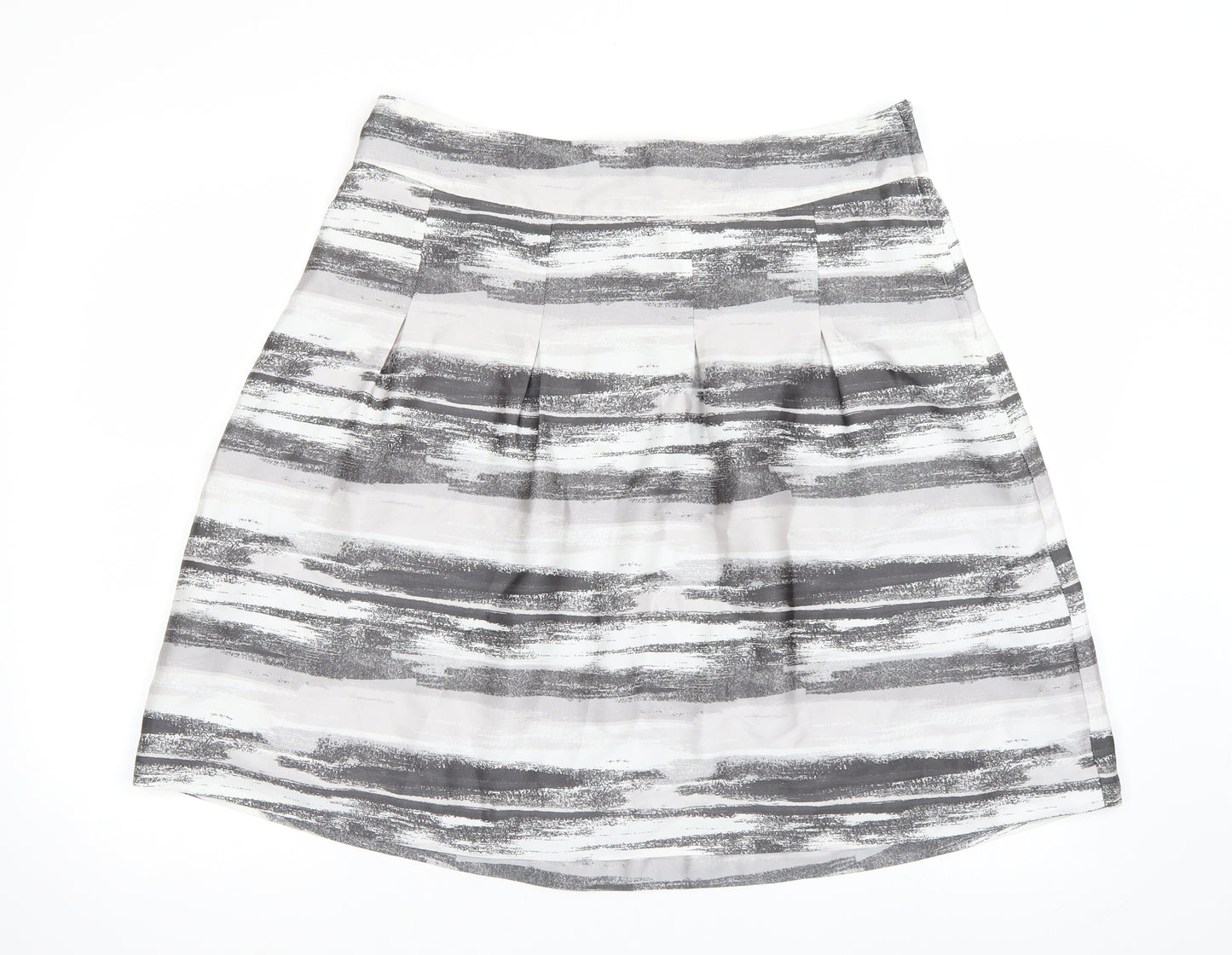 H&M Womens Grey Striped  Pleated Skirt Size 16